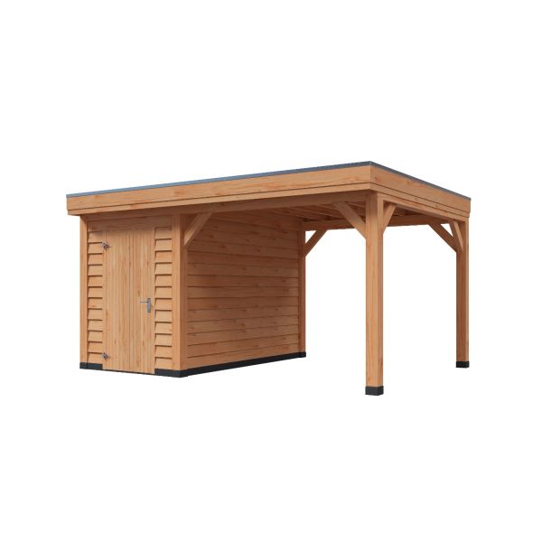 Overkapping Deluxe Enkelwandig 500cm x 400cm met schuur 200cm