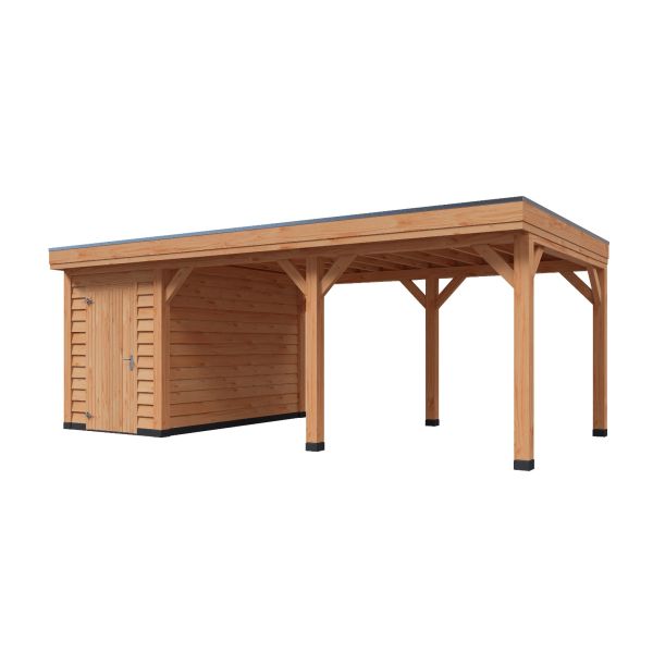 Overkapping DeLuxe Dubbelwandig 700cm x 350cm met schuur 200cm