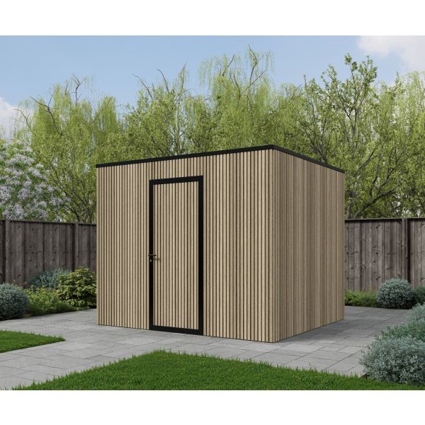 Composiet schuur 300cm x 250cm Rhombus Oak