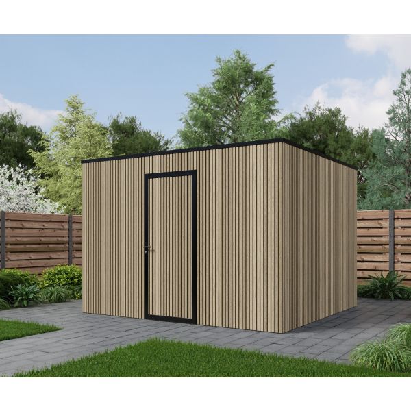 Composiet schuur 350cm x 350cm Rhombus Oak