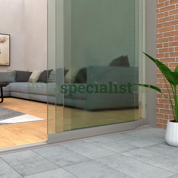 4-rail glazen schuifwand tot 3860 mm quartzgrey (Ral 7039) (4 x 980mm glas)