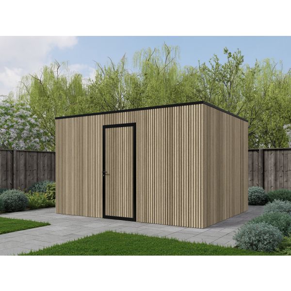 Composiet schuur 400cm x 300cm Rhombus Oak