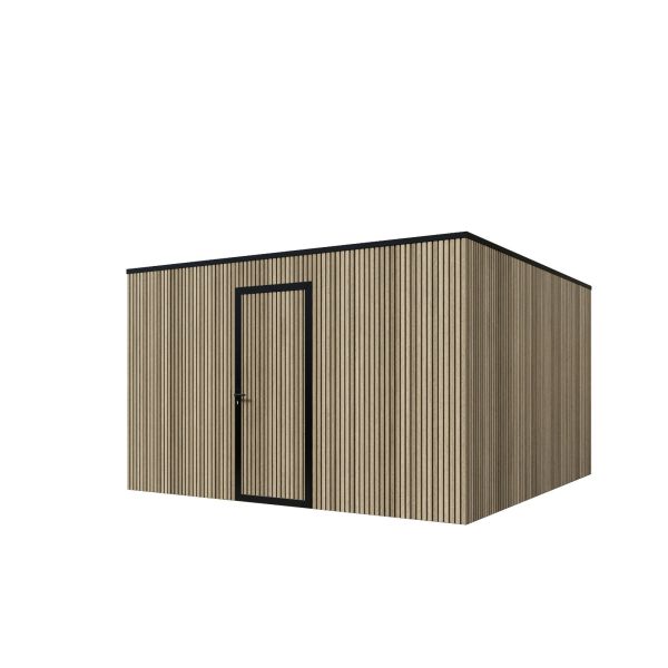 Composiet schuur 400cm x 400cm Rhombus Oak