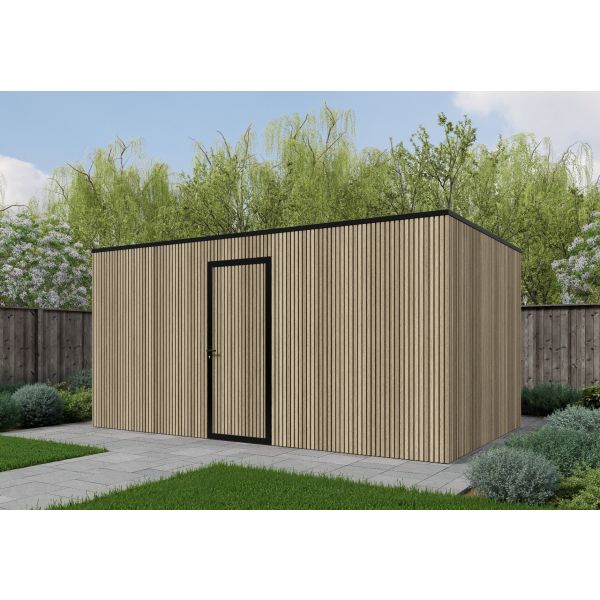 Composiet schuur 500cm x 300cm Rhombus Oak