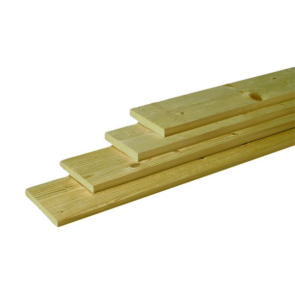 Midden-Europees vuren geschaafde plank 1,8 x 14,5 x 400 cm, groen geïmpregneerd