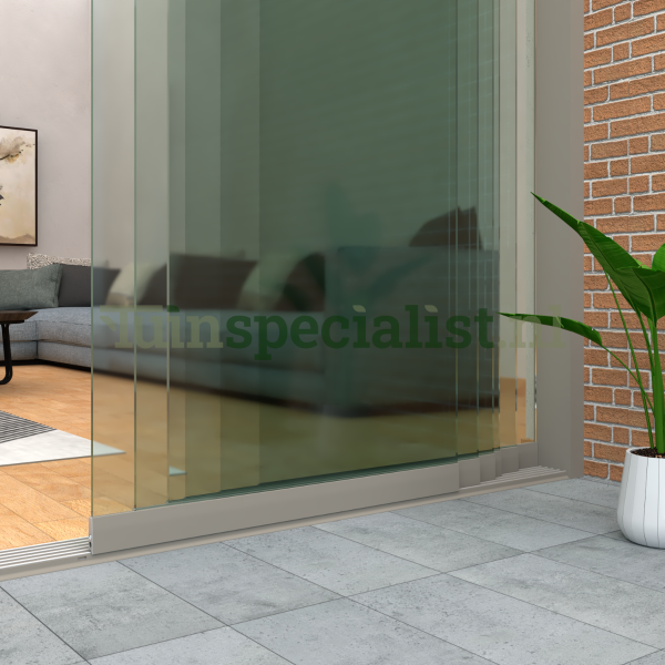 6-rail glazen schuifwand tot 5780 mm quartzgrey (Ral 7039) (6 x 980mm glas)