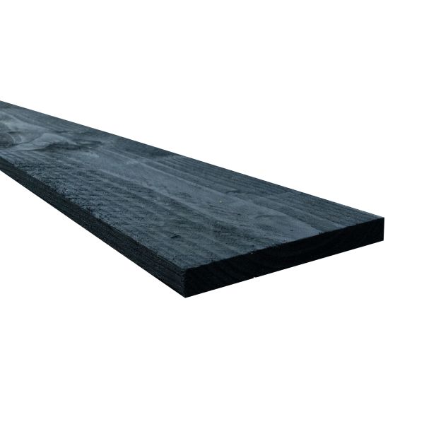 Douglas fijnbezaagde potdekselplank 2,2 x 20 x 400 cm, Zwart gespoten