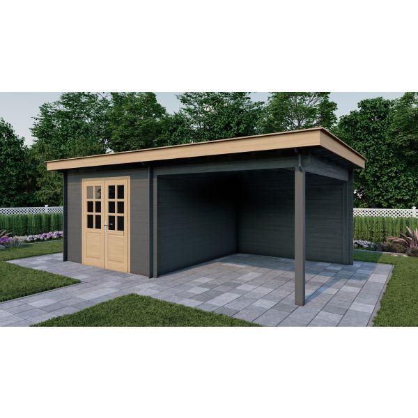 Tuinhuis Nordline 660cm x 340cm incl. schuur 300cm