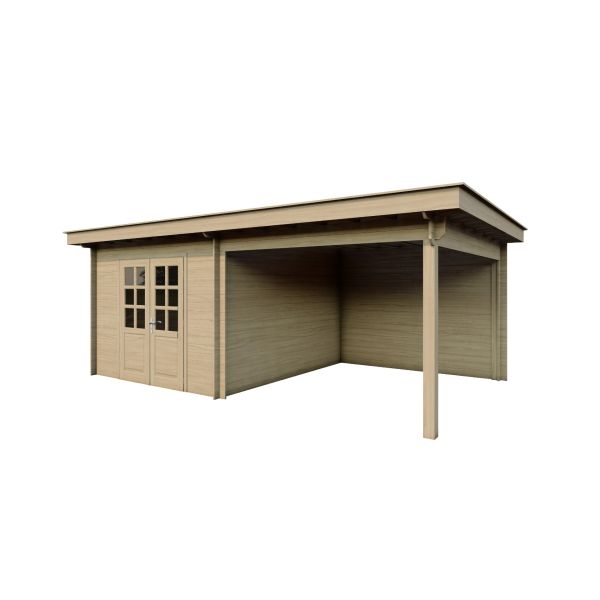 Tuinhuis Nordline 660cm x 390cm incl. schuur 300cm