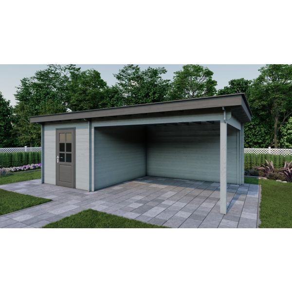 Tuinhuis Nordline 660cm x 390cm incl. schuur 200cm