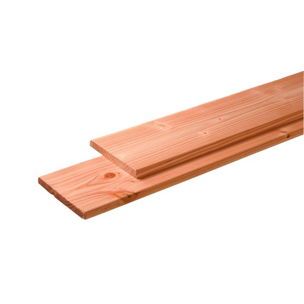 Douglas plank 1 zijde geschaafd, 1 zijde fijnbezaagd 2,8 x 19,5 x 300 cm, kleurloos geïmpregneerd
