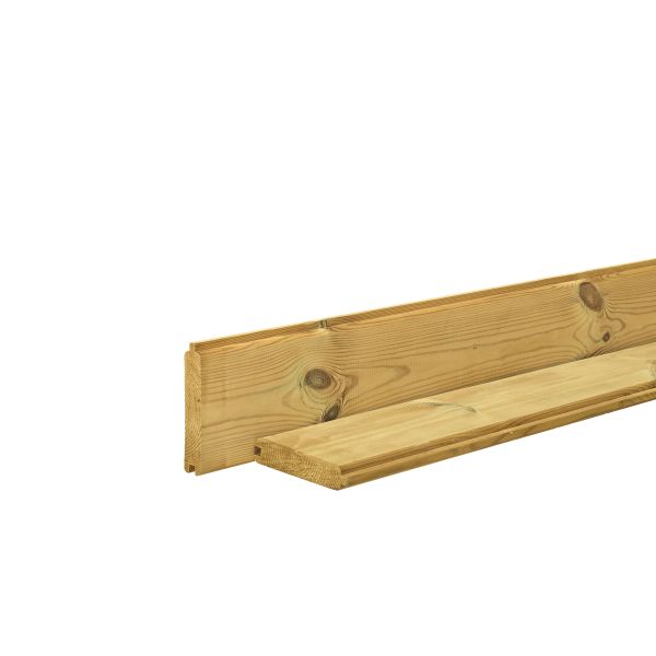 Grenen profielplank 2,8 x 14,5 x 300 cm, groen geïmpregneerd