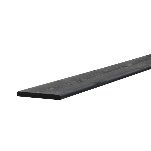 Grenen geschaafde plank 1,5 x 14 x 179,5 cm, geïmpregneerd en zwart gedompeld