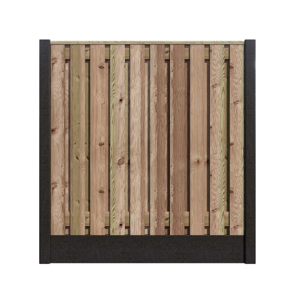 Hout/Beton schutting pakket Grenen 21 planks