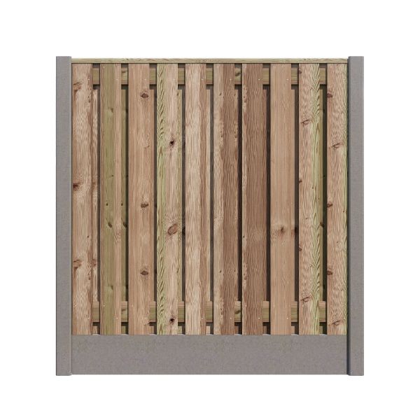 Hout/Beton schutting pakket Grenen 21 planks