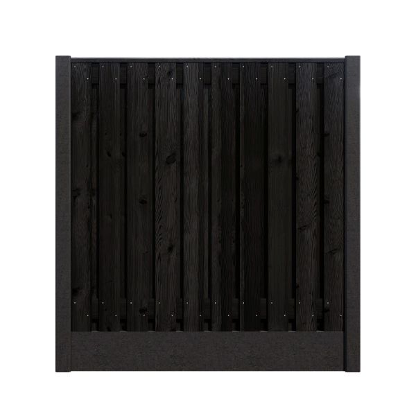 Hout/Beton schutting pakket Grenen Zwart 23 planks