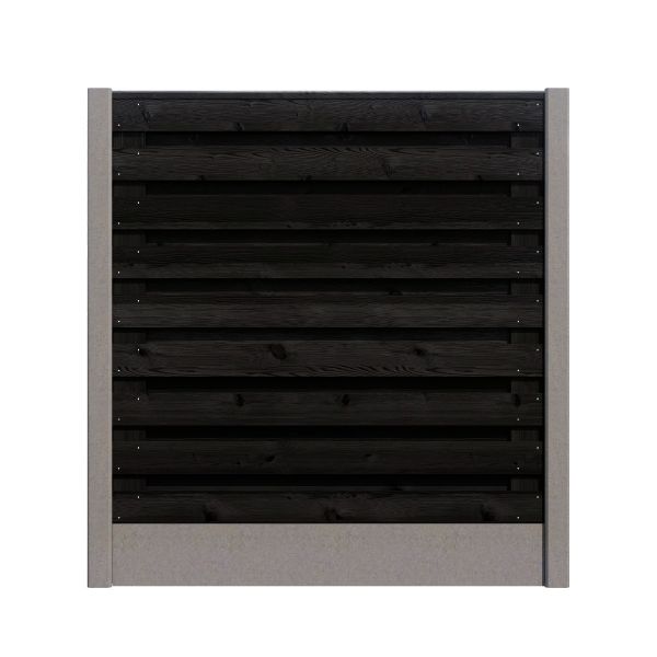 Hout/Beton schutting pakket Grenen Zwart 21 planks