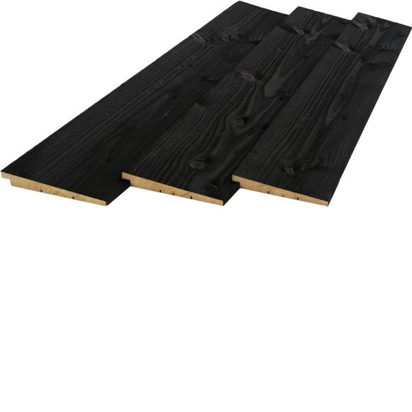 Zweeds rabat plank zwart gespoten 11/22 x 195mm
