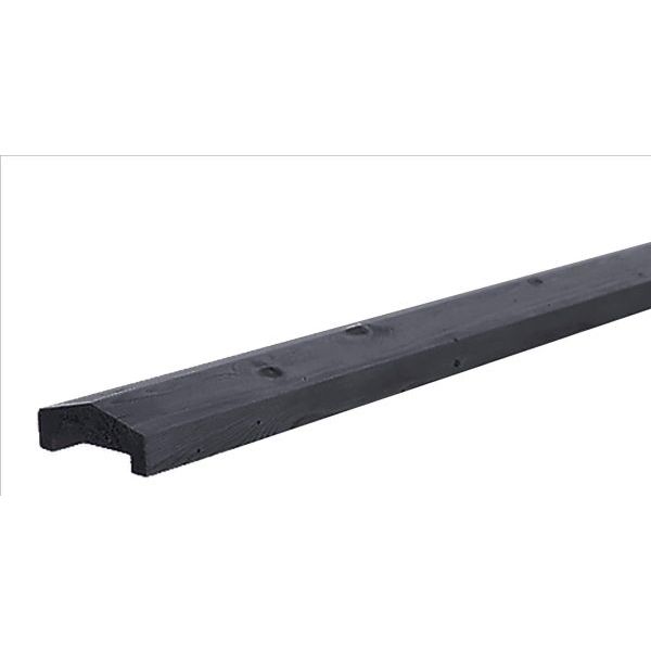 Grenen zwart gespoten afdeklat piramide 3.4 x 8.4 x 180cm