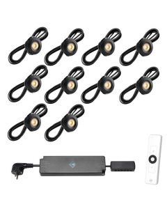 Set van 10-Ledspots kleur zwart AB - Warmwit