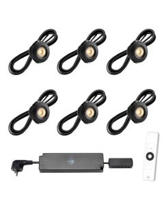 Set van 6-Ledspots kleur zwart AB - Warmwit