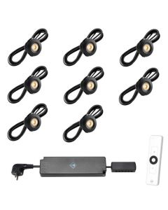 Set van 8-Ledspots kleur zwart AB - Warmwit