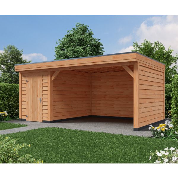 Overkapping DeLuxe Dubbelwandig 600cm x 400cm met schuur 200cm