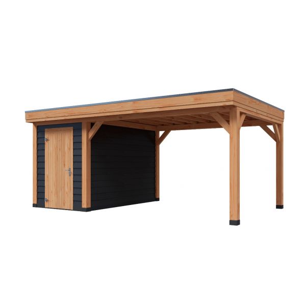 Overkapping DeLuxe Dubbelwandig 600cm x 350cm met schuur 200cm