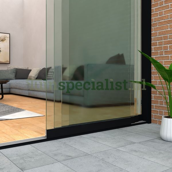 4-rail glazen schuifwand tot 4000 mm matzwart (Ral 9005) (4 x 1030mm glas)