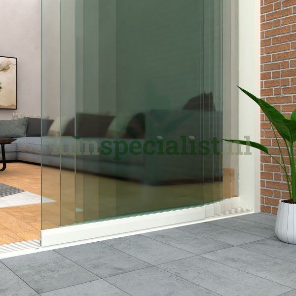 6-rail glazen schuifwand tot 6000 mm zuiverwit (Ral 9010) (6 x 1030mm glas)