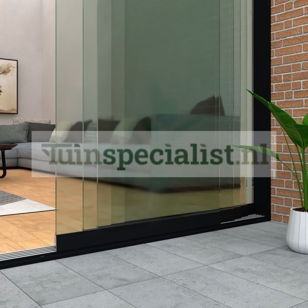 5-rail glazen schuifwand tot 4020 mm matzwart (Ral 9005) (5 x 830mm glas)