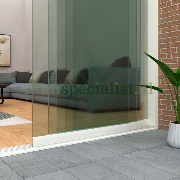 5-rail glazen schuifwand tot 4820 mm zuiverwit (Ral 9010) (5 x 980mm glas)