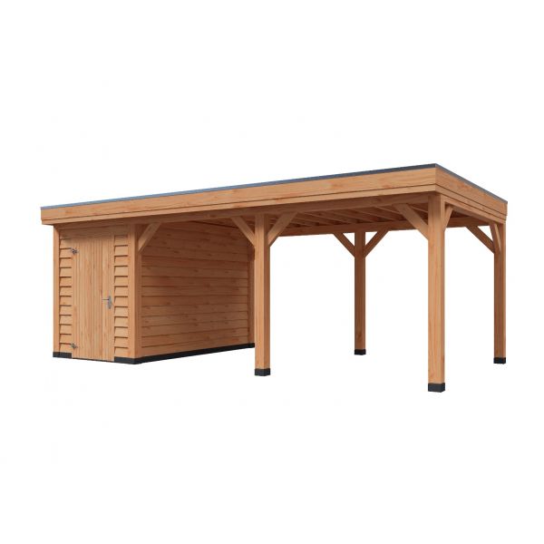 Overkapping DeLuxe Dubbelwandig 700cm x 350cm met schuur 200cm