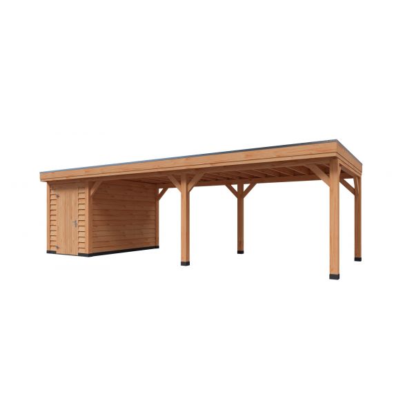 Overkapping Deluxe Dubbelwandig 900cm x 400cm met schuur 200cm