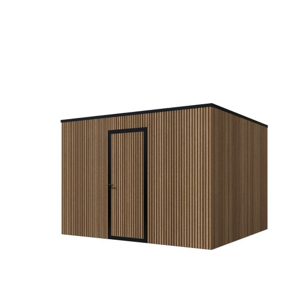 Composiet schuur 350cm x 350cm Teak