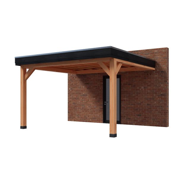 Aanbouw Overkapping Comfort met zwarte boei 400cm x 300cm