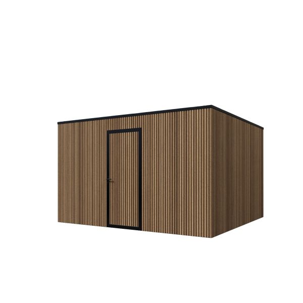 Composiet schuur 400cm x 350cm Teak