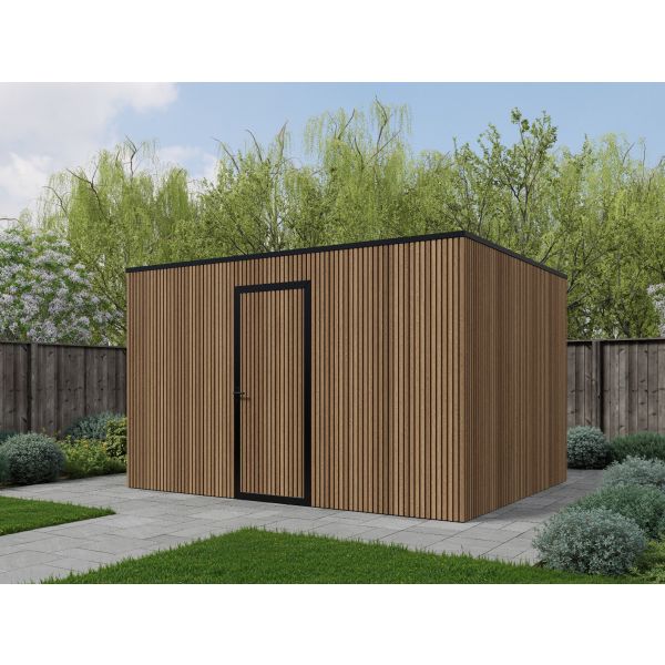 Composiet schuur 400cm x 300cm Teak