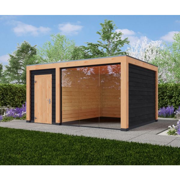 Overkapping Moderno Dubbelwandig 500cm x 300cm met schuur 200cm
