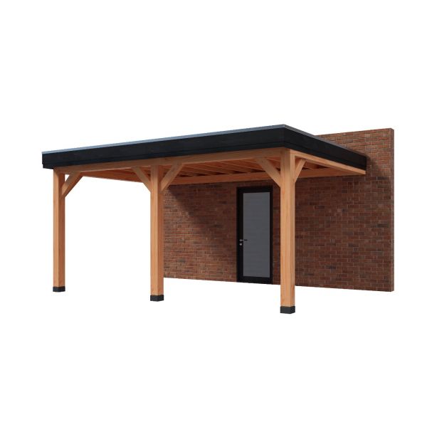 Aanbouw Overkapping Comfort met zwarte boei 500cm x 300cm