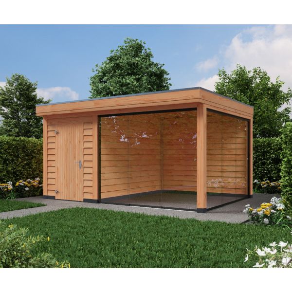 Overkapping Deluxe Enkelwandig 500cm x 400cm met schuur 200cm