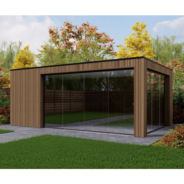 Overkapping Composiet Rhombus Teak 600cm x 370cm (400 - 200)