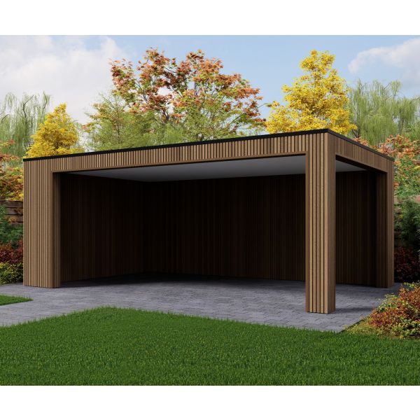 Overkapping Composiet Rhombus Teak 600cm x 370cm (500-100)