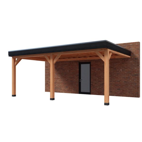 Aanbouw Overkapping Comfort met zwarte boei 600cm x 300cm