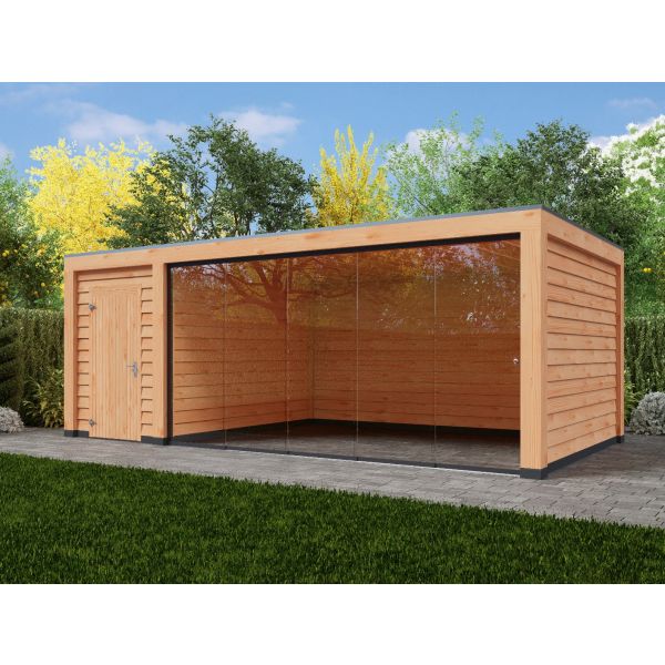 Overkapping Moderno Dubbelwandig 700cm x 400cm met schuur 200cm