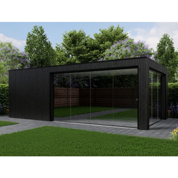 Overkapping Composiet Rhombus Nordic Black 700cm x 370cm x (400-300)