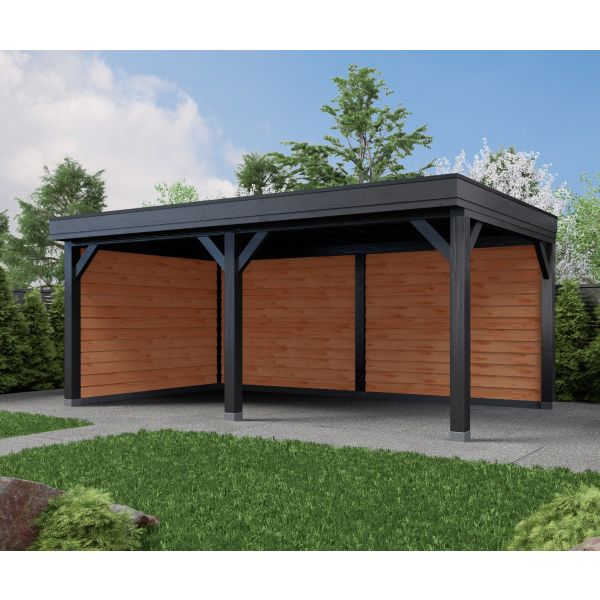 Overkapping All-Black Dubbelwandig 600cm x 300cm.