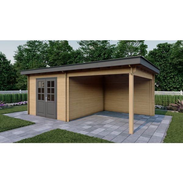 Tuinhuis Nordline 660cm x 390cm incl. schuur 300cm