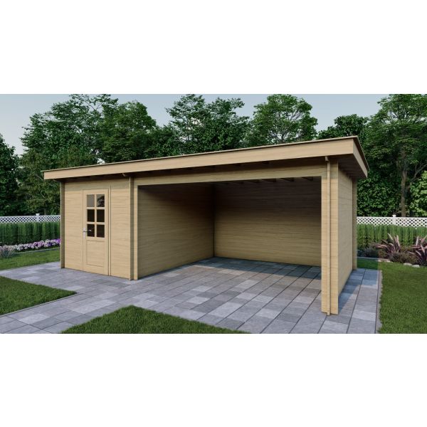 Tuinhuis Nordline 660cm x 340cm incl. schuur 200cm