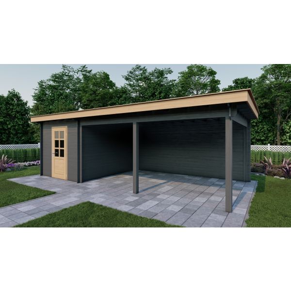 Tuinhuis Nordline 760cm x 340cm incl. schuur 200cm